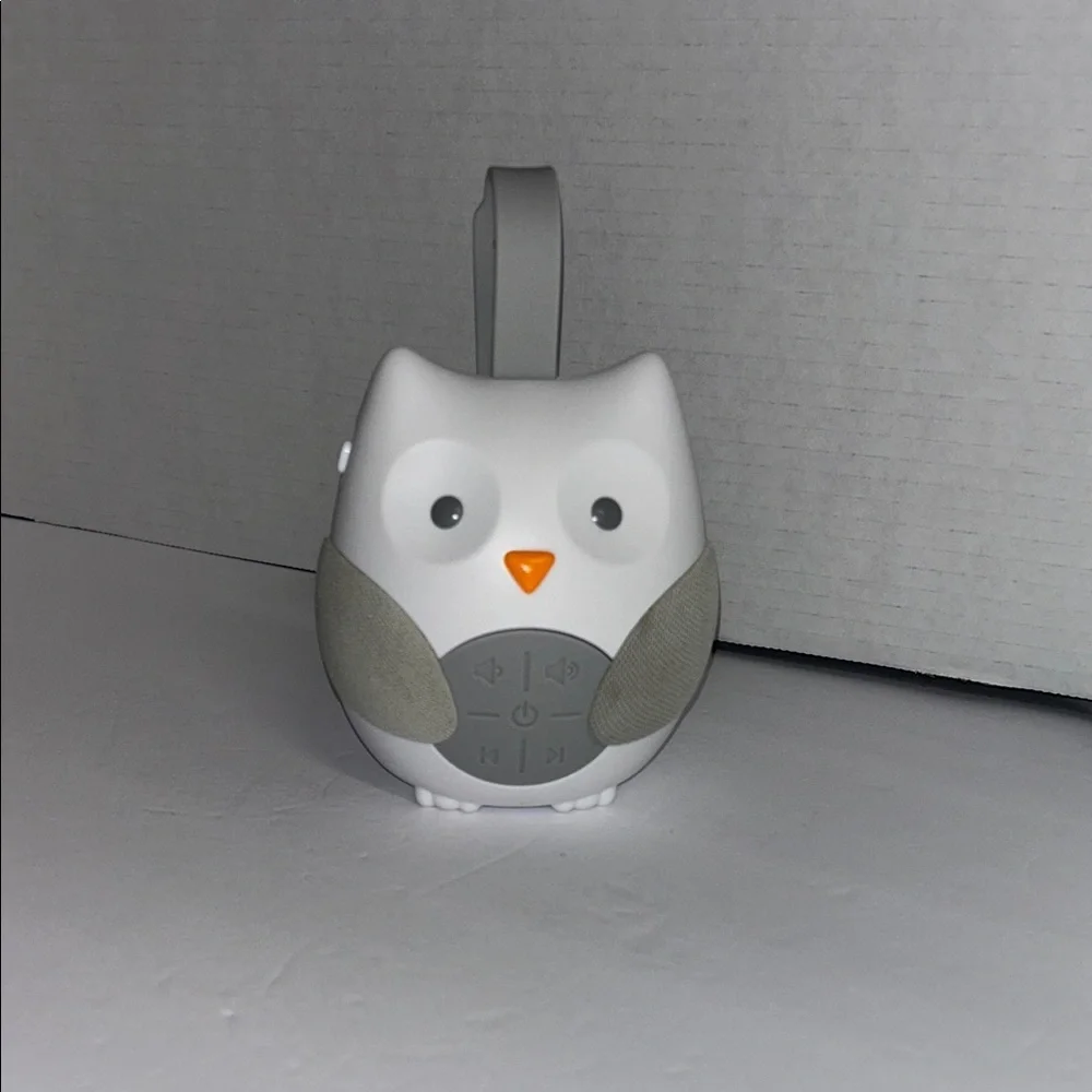 Skip Hop Owl Toy Speaker in White and Gray with Orange Accent